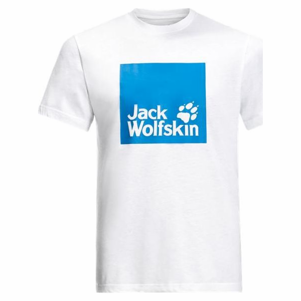 Pánské tričko Jack Wolfskin OCEAN LOGO TM white rush velikost M