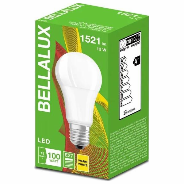 Bellalux LED žárovka E27 13W ECO CL A FR 100 827 nestmívací 1521lm 2700K 4058075484955