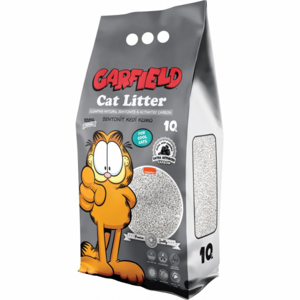 GARFIELD Stelivo pro kočky Garfield, bentonitové stelivo pro kočky, s aktivním uhlím 10L