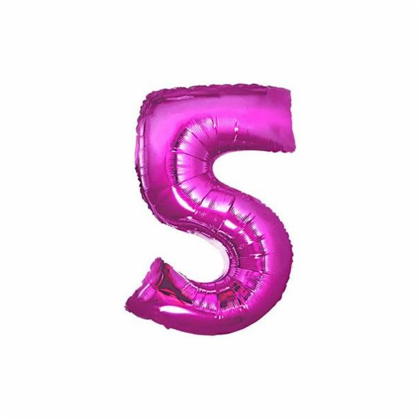 Balónek GoDan Foil číslo 5, růžový, 85 cm