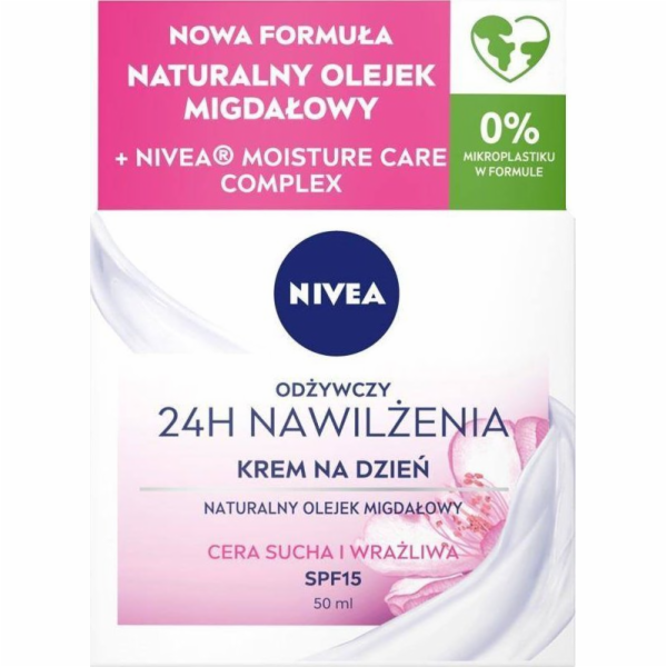 NIVEA_24H Hydratační výživný denní krém pro suchou a citlivou pleť SPF50 50ml