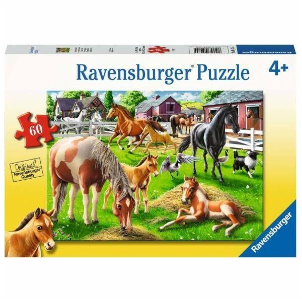 Puzzle 60 dílků Šťastní koně 051755 Ravensburger