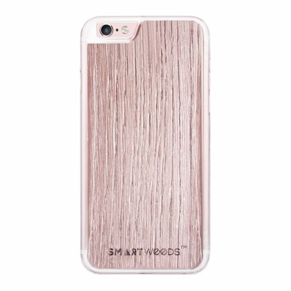 Pouzdro SmartWoods Dřevěné pouzdro Pink Rose Gold Iphone 6 6S Plus