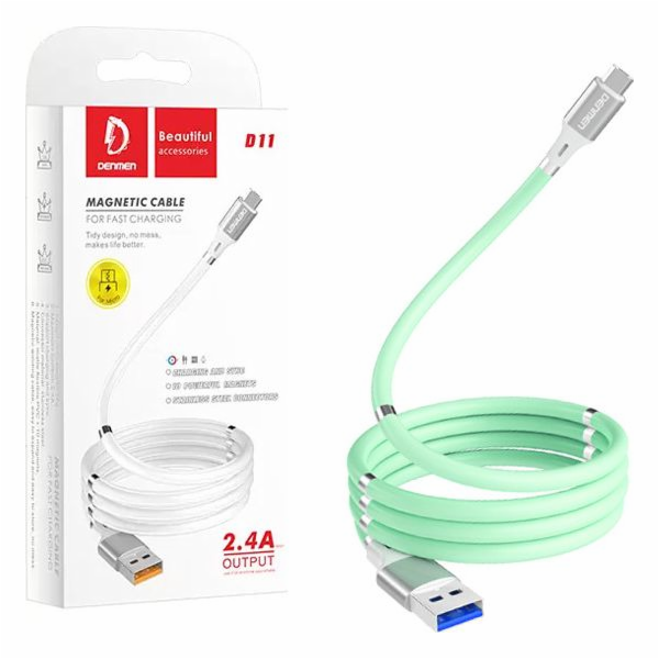 Denmen USB-A - USB-C USB kabel 1 m Mint (29366)