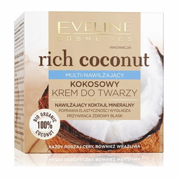 Eveline Rich Coconut multihydratační kokosový krém na obličej 50 ml