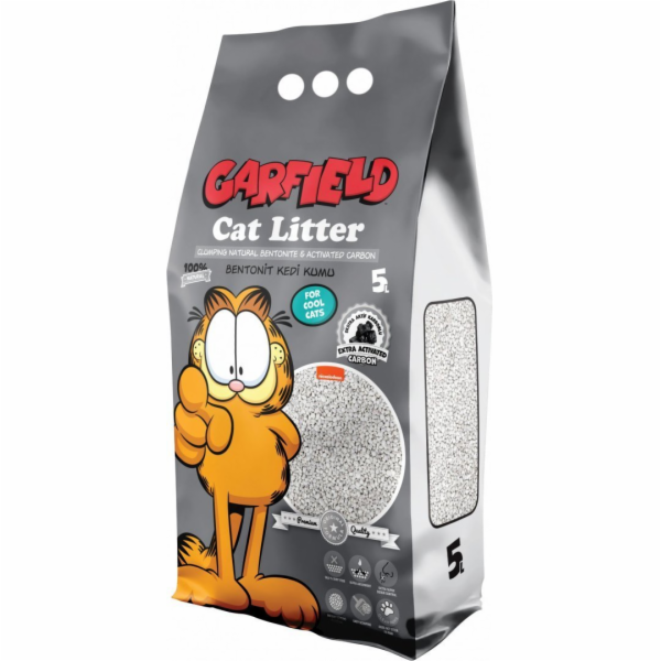GARFIELD Stelivo pro kočky Garfield, bentonitové stelivo pro kočky, s aktivním uhlím 5L