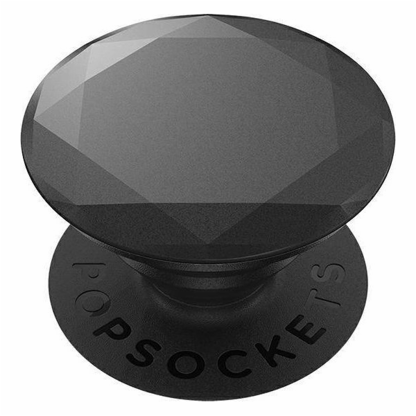 PopSockets PopSockets PopGrip - Výsuvná základna a držák pro smartphony a tablety s výměnnou horní částí - Metallic Diamond Black