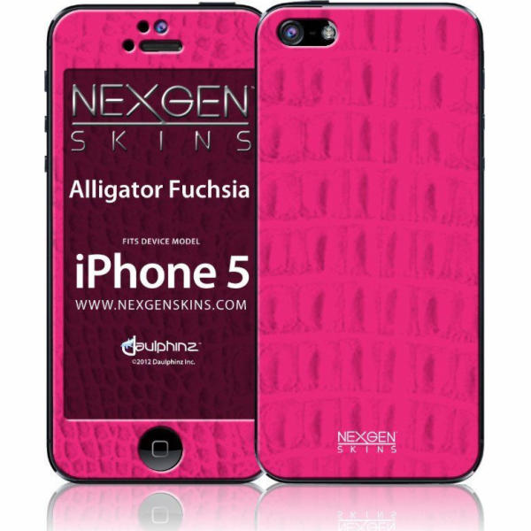 Nexgen Skins Nexgen Skins - Sada skinů pouzdra s 3D efektem iPhone SE (2016) / iPhone 5s / iPhone 5 (Alligator Fuchsia 3D) univerzální