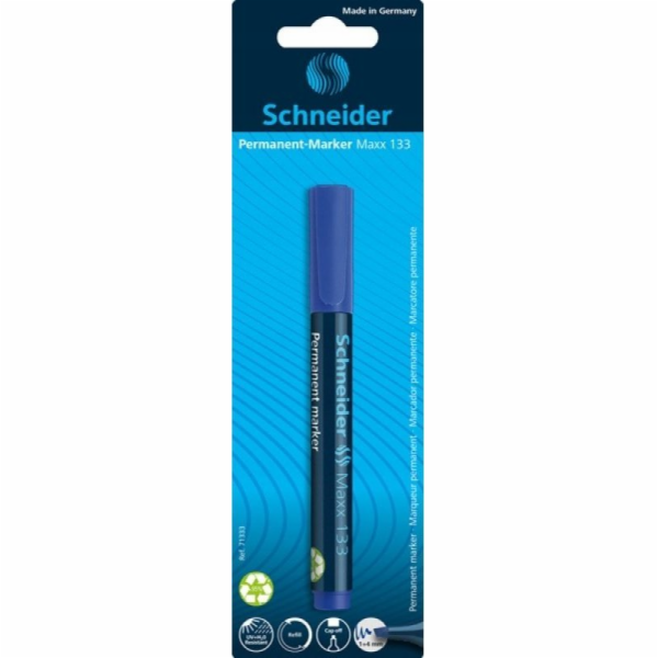 Schneider Permanentní popisovač SCHNEIDER Maxx 133, zkosený, 1-4mm, blistr, modrý