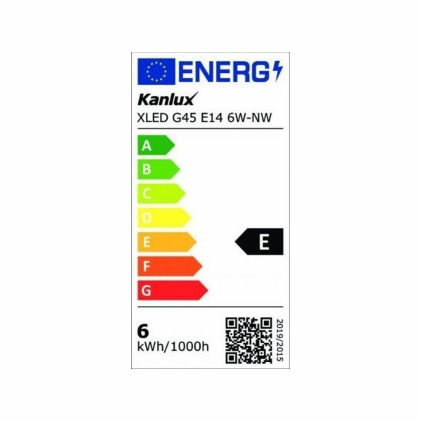 Kanlux LED žárovka XLED G45 E14 6W-NW 806lm 4000K neutrální barva 35277