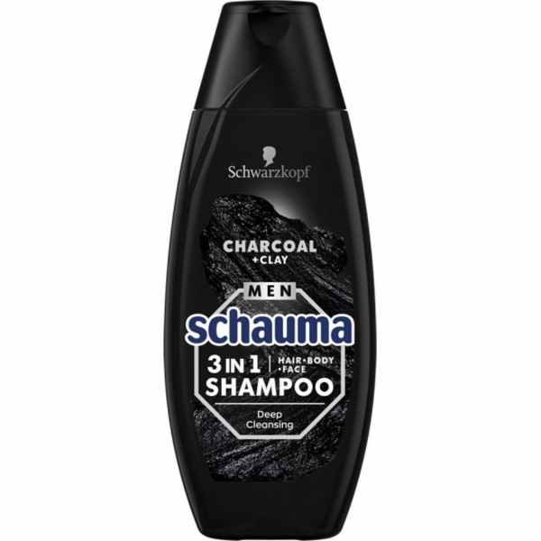 Schwarzkopf Schwarzkopf Schauma Men 3v1 Čisticí šampon s uhlím 400ml
