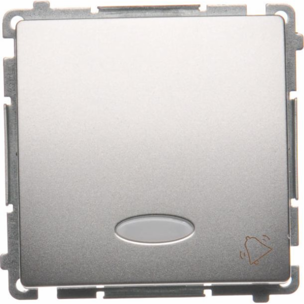 Contact-Simon Simon Základní jedno zvonkové tlačítko s podsvícením 10AX 250V matná stříbrná (BMD1L.01/43)