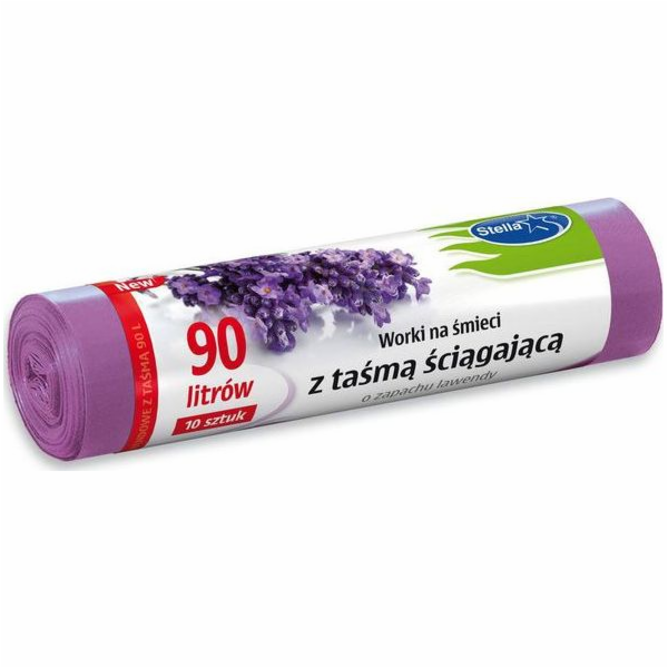 Sponky Stella levandulové pytle na odpadky 90l se stahovací šňůrkou 10/s