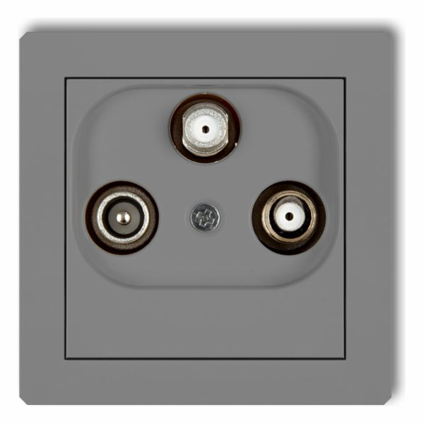 Karlik Deco anténní zásuvka 2 SAT + TV výstupy, matně šedá (27DGSN)