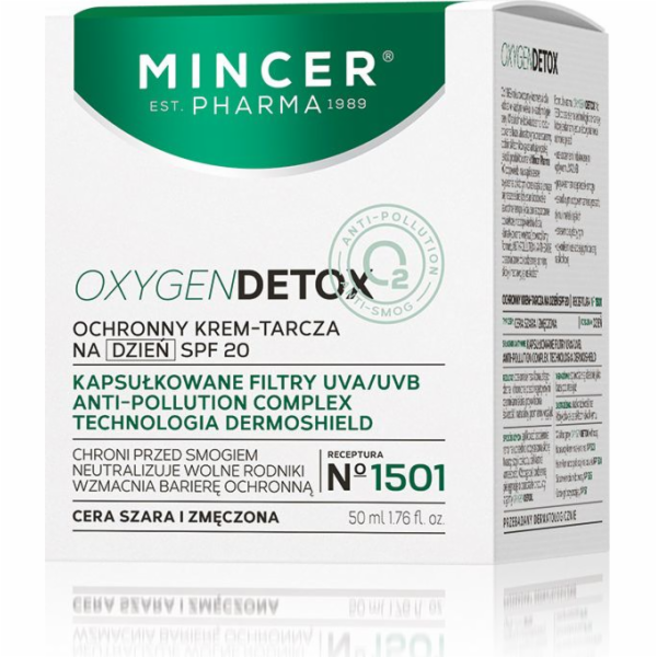 Mincer Pharma Oxygen Detox Ochranný denní krém-Shield SPF20 č. 1501 50ml