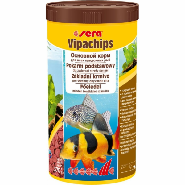 sera Vipachips Nature 1.000 ml, potápivé chipsy - základní krmivo