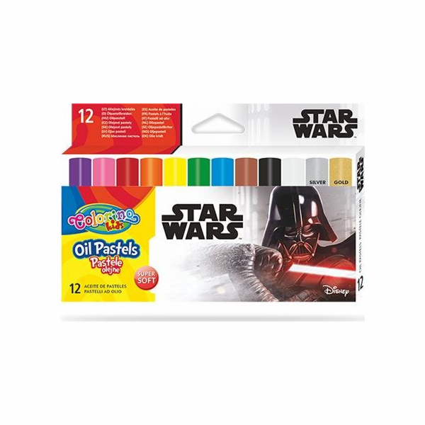 Patio Trojúhelníkové olejové pastely Colorino Kids Star Wars 12 barev