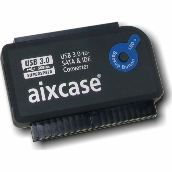 aixcase USB 3.0 – SATA/IDE černý (AIX-BLUSB3SI-PS)