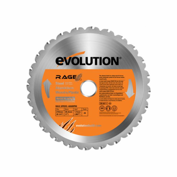 Multifunkční pila Evolution TCT RAGE 210 mm 24z (EVO-210-MULTI)