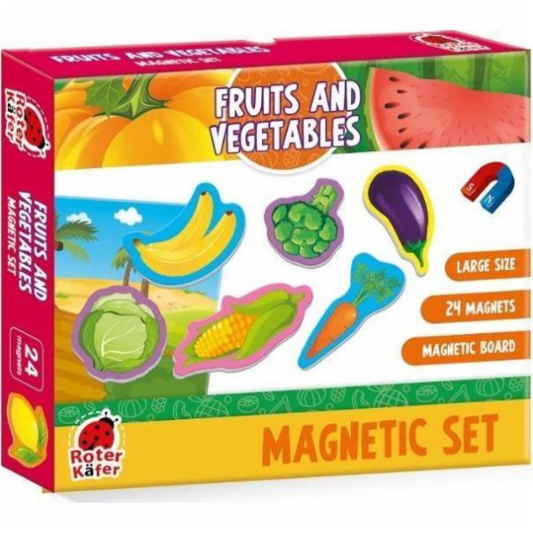 Roter Kafer Magnetické puzzle Zelenina a ovoce s deskou RK2090-06