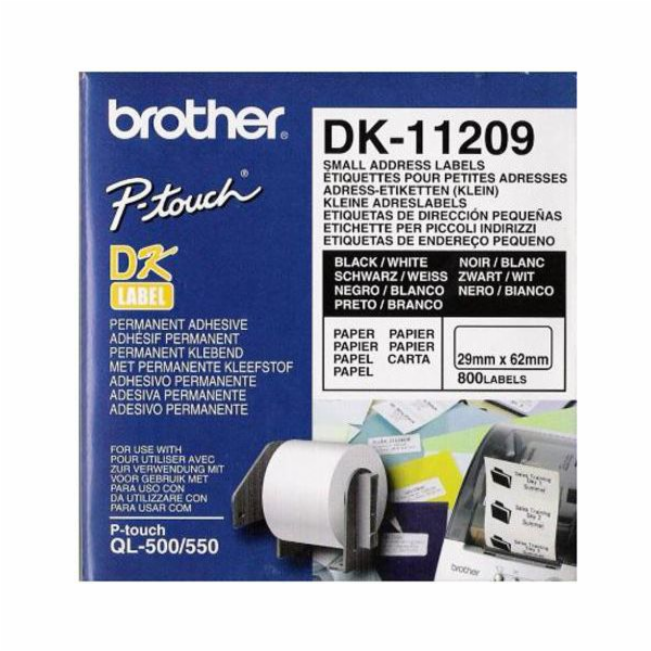 Brother páska DK-11209 (černá na bílé)