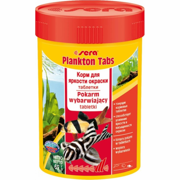 Sera Plankton Tabs Nature 100 ml - krmivo zvýrazňující barvu v tabletách