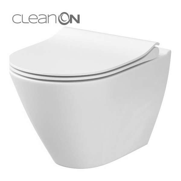 Cersanit City Oval Clean On WC mísa s pomalu se zavírajícím sedátkem (K701-104)