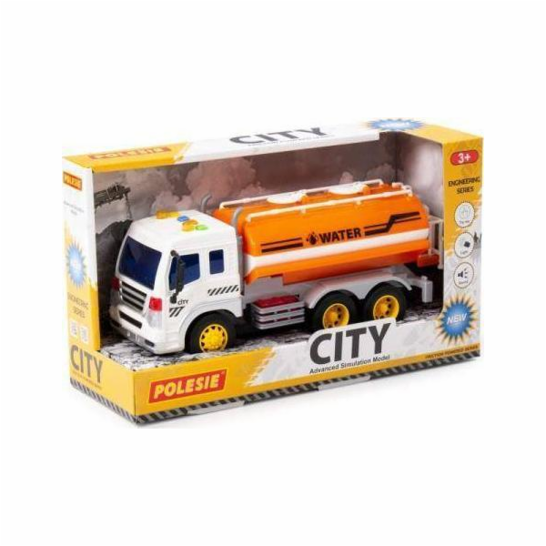 Polesie Polesie 89816 Městské auto - oranžová inerciální cisterna se světlem a zvukem v krabici