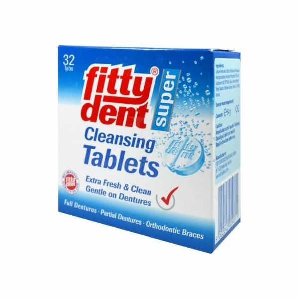 Fittydent Fittydent, Silně čistící tablety na zubní protézy, Dentaid, 32 kusů