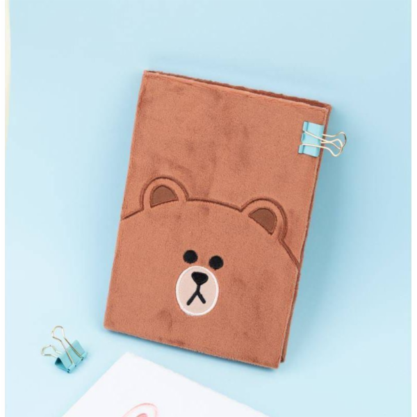 Plyšový zápisník Line Friends / Notebook A5 Hnědý medvídek