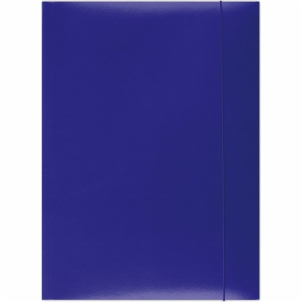 Složka na kancelářské potřeby s gumičkou, karton/lak, A4, 350 g/m2, 3-násobná, modrá