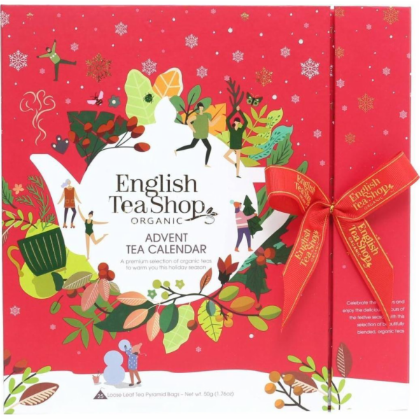 English Tea Shop Vánoční čajový set Adventní kalendář červený (25x2) 50g English Tea Shop