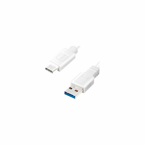 LogiLink USB 3.2 Gen1x1 USB kabel, USB-A samec na USB-C samec, bílý, 0,5 m