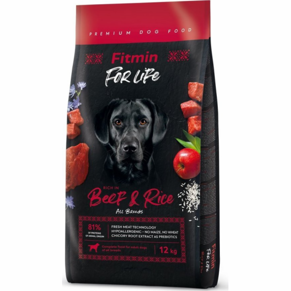 FITMIN Dog for life Beef & Rice - dry d