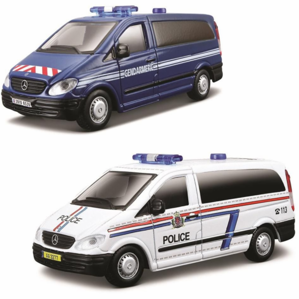 Bburago Mercedes Vito Police, různé typy 1:50 (275913)