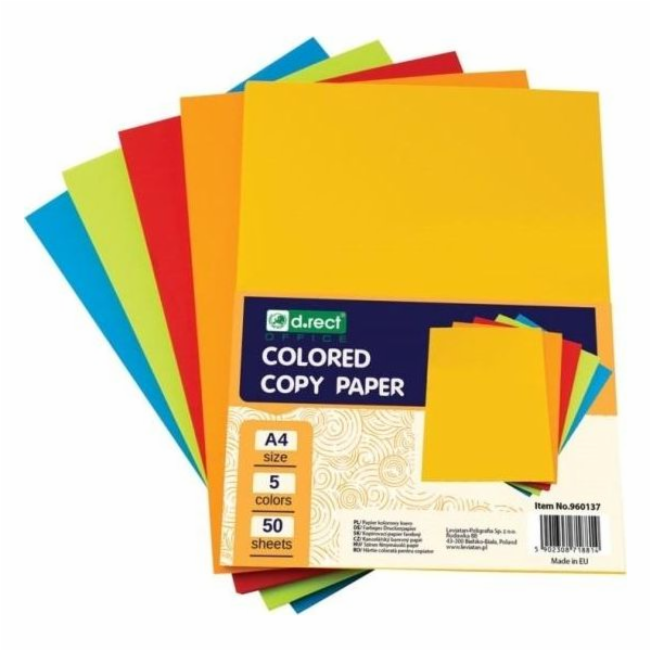 Papír do kopírky D.Rect A4, mix barev, 250 listů