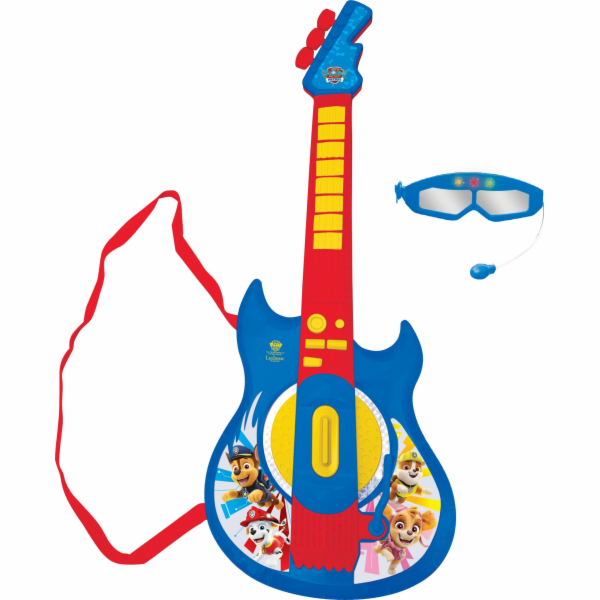 Elektronická osvětlovací kytara Lexibook Paw Patrol s mikrofonem ve tvaru brýlí