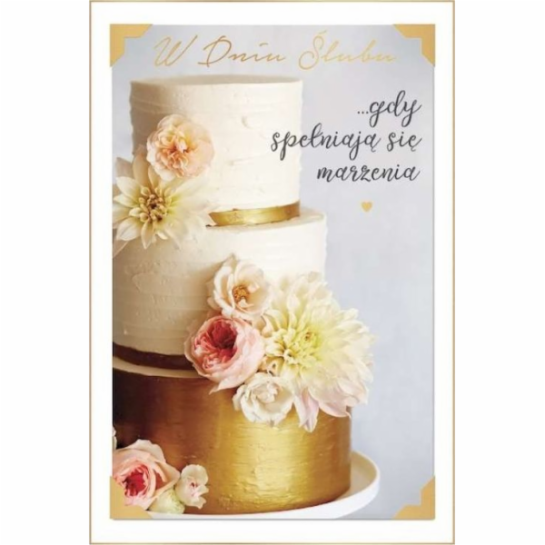 VAŠEŇKY Svatební přání svatební dort zlatý PR