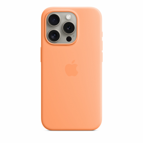 Apple Silikonové s MagSafe iPhone 15 Pro Max, sorbetově oranžová MT1W3ZM/A iPhone 15 ProMax Silicone Case MS - Orange Sorbet