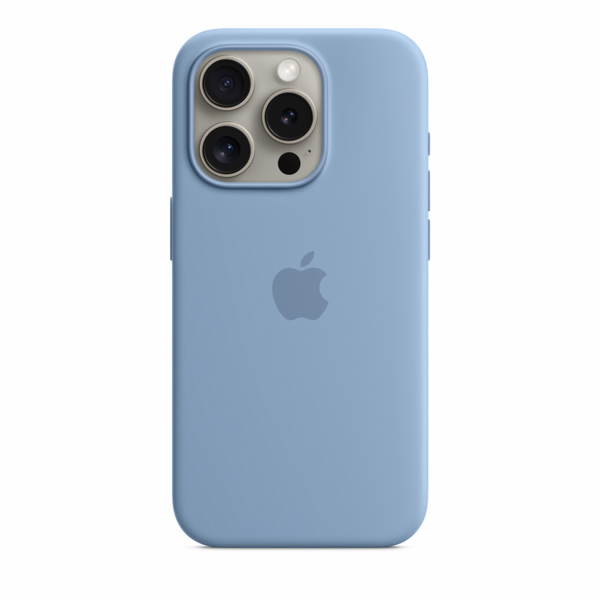 Apple Silikonové s MagSafe iPhone 15 Pro, ledově modré MT1L3ZM/A iPhone 15 Pro Silicone Case with MS - Winter Blue