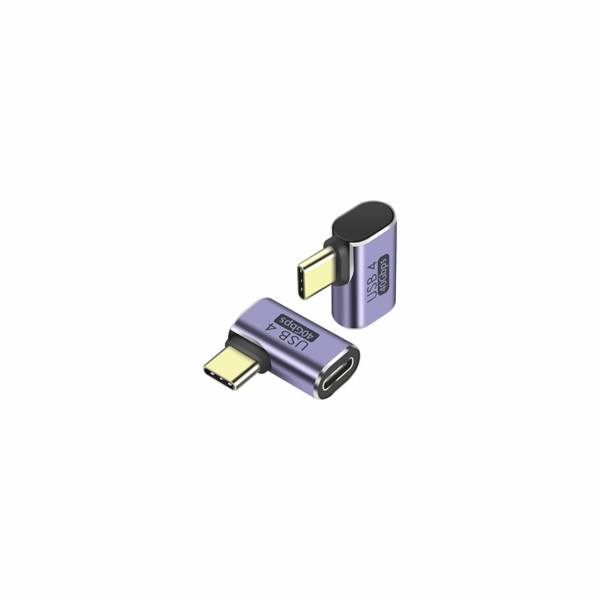 PremiumCord Adaptér USB-C na USB-C, USB 4.0, zahnutý 90°