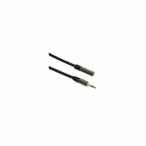 PREMIUMCORD kabel, stíněný, Jack 3.5mm - Jack 3.5mm M/F 1,5m