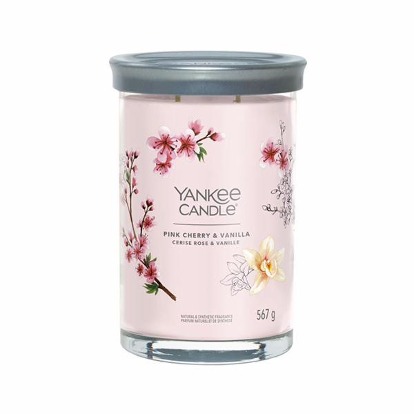 Svíčka ve skleněném válci Yankee Candle, Růžové třešně a vanilka, 567 g