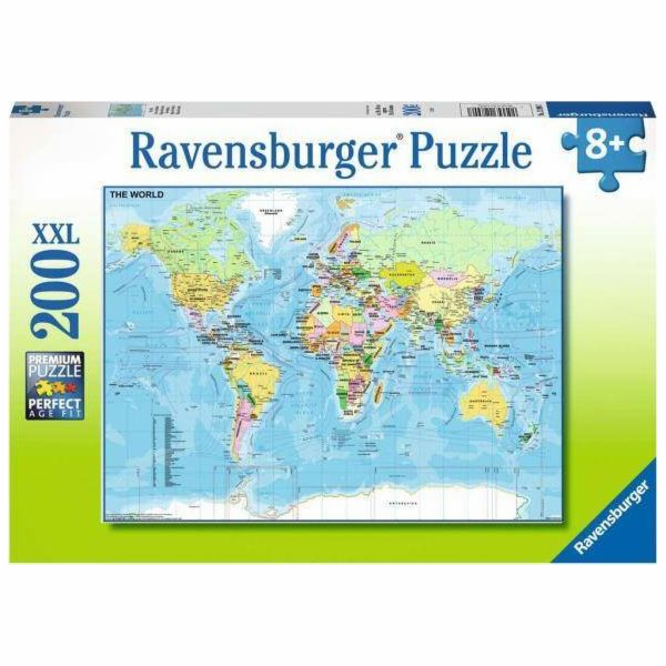 Puzzle 200 dílků XXL Mapa světa