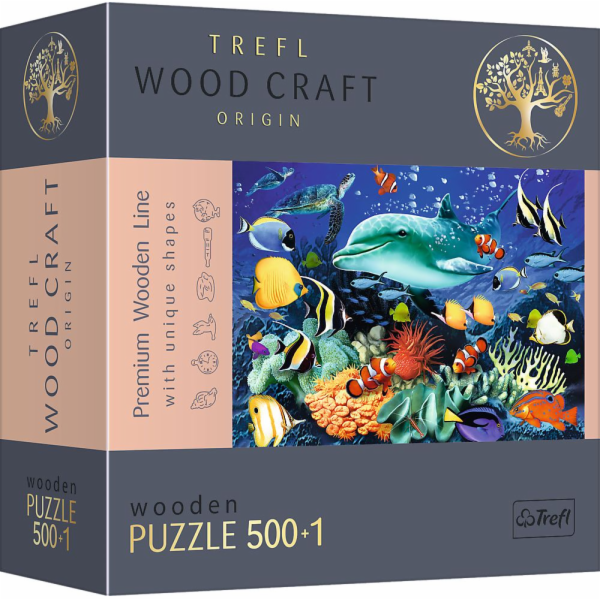 Dřevěné puzzle 500 dílků Útes mořského života