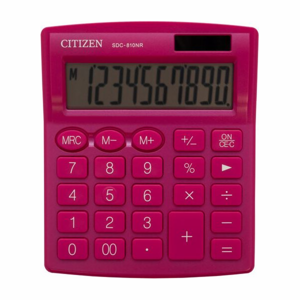 Citizen Calculator Citizen kalkulačka SDC810NRPKE, růžová, stolní, 10 míst, duální napájení