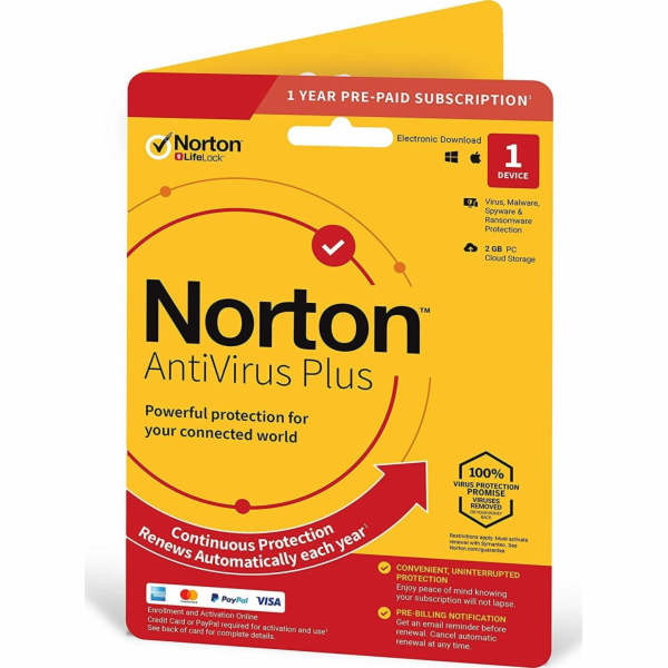 Zařízení NORTON Antivirus Plus 1 12 měsíců
