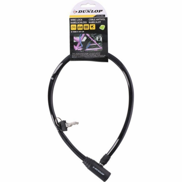 Dunlop kabel, zámek na kolo proti krádeži (černý)