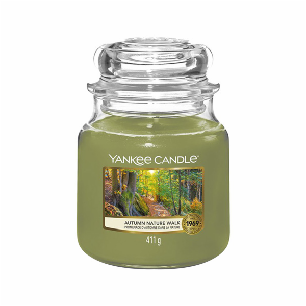 Svíčka ve skleněné dóze Yankee Candle, Podzimní procházka v přírodě, 410 g