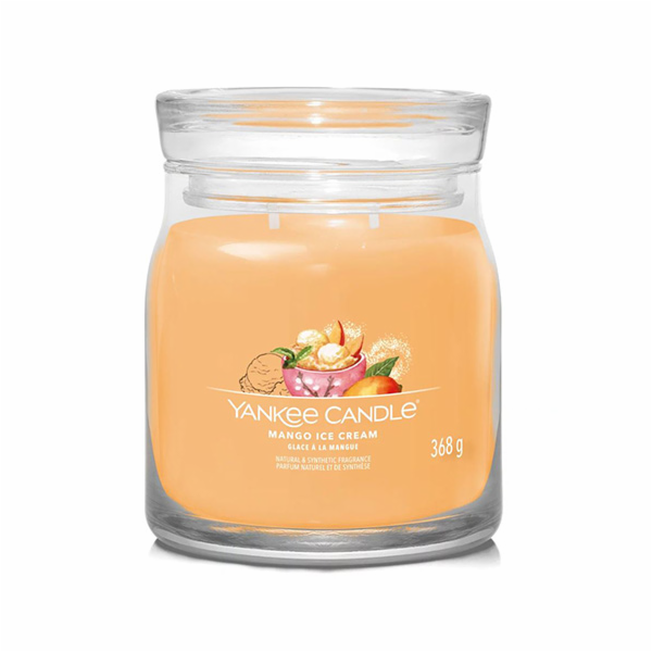 Svíčka ve skleněné dóze Yankee Candle, Mangová zmrzlina, 368 g